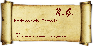 Modrovich Gerold névjegykártya